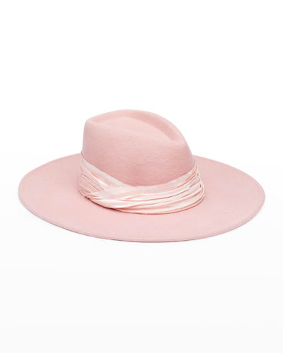 Shop Eugenia Kim Harlowe Wide-brim Felt Fedora Hat In Rose