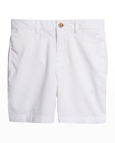 Shop Ralph Lauren Boy's Flat Front Chino Shorts In White