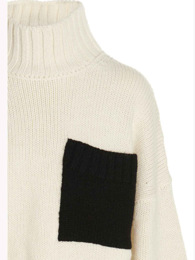 Shop Jw Anderson Turtleneck Sweater In White/black