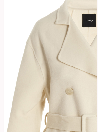Shop Theory Wool And Cashmere Coat In White