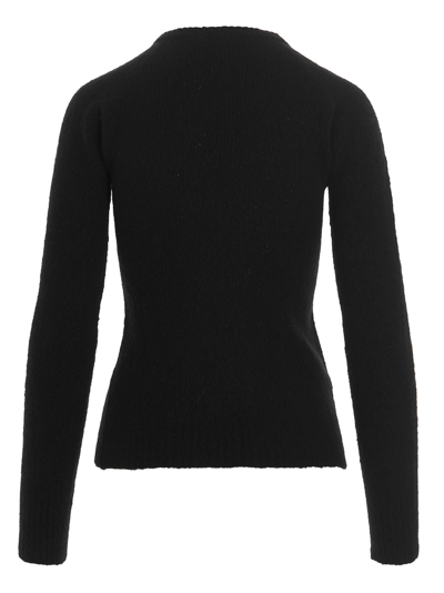 Shop Balmain Logo Button Sweater In Black
