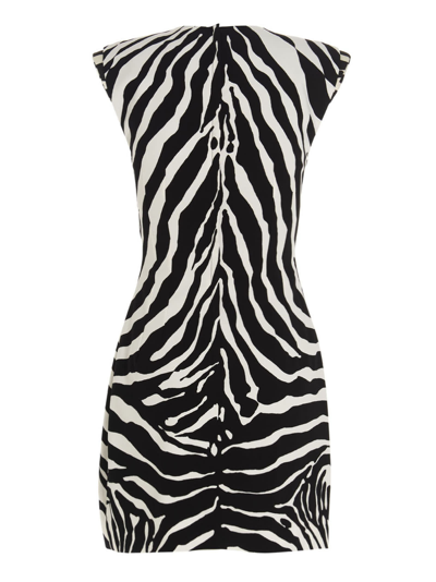 Shop Dolce & Gabbana Zebra Dress In White/black