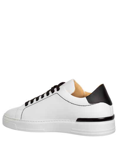Shop Philipp Plein Hexagon Leather Sneakers In White - Black