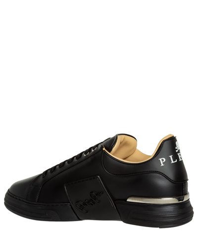 Shop Philipp Plein Phantom Kick$ Leather Sneakers In Black