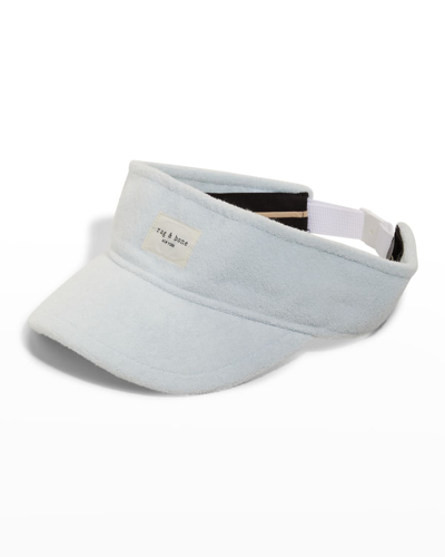 Rag & Bone Addison Logo-patch Visor Cap In Paleblu