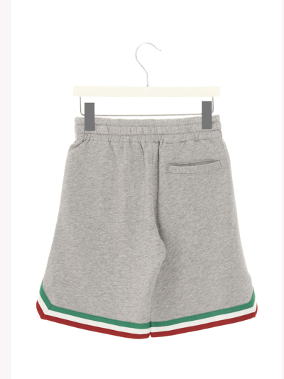 Shop Dolce & Gabbana Logo Bermuda Shorts In Gray