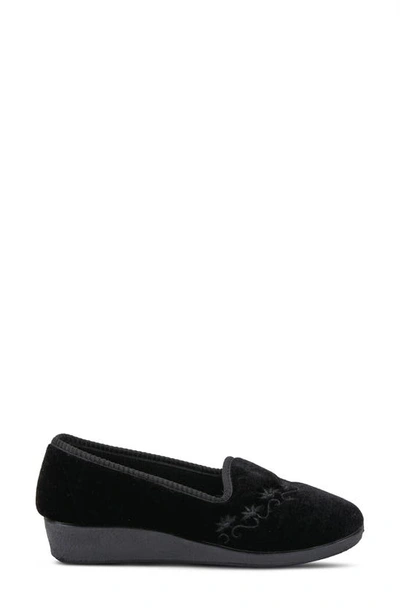 Flexus By Spring Step Jolly Velvet Slipper In Black