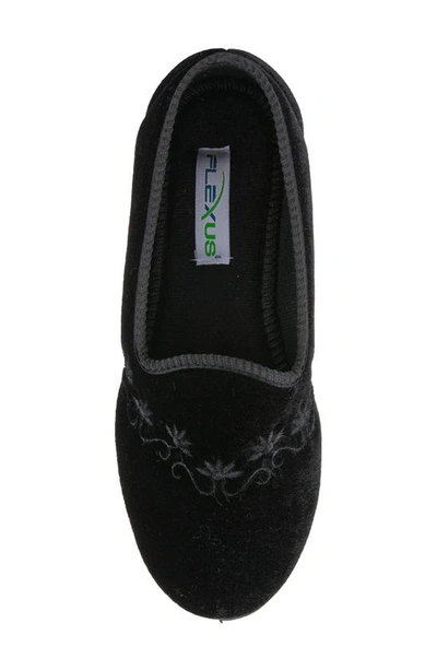 Flexus By Spring Step Jolly Velvet Slipper In Black
