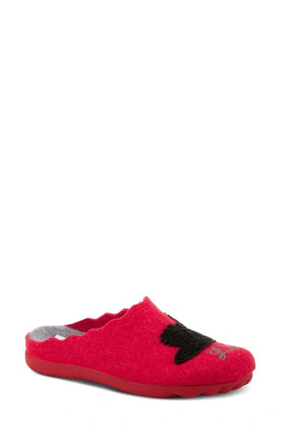 Flexus By Spring Step Swanlove Scuff Slipper In Red
