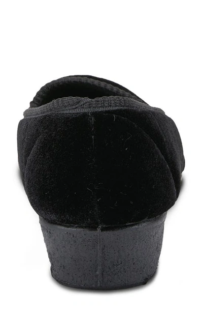 Flexus By Spring Step Jolly Velvet Slipper In Black
