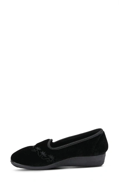 Flexus By Spring Step Jolly Velvet Slipper In Black
