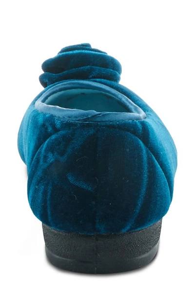 Flexus By Spring Step Roseloud Velvet Slipper In Teal