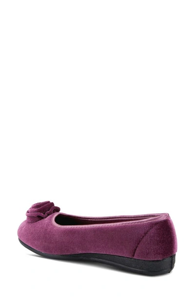 Flexus By Spring Step Roseloud Velvet Slipper In Purple