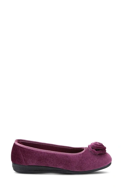 Flexus By Spring Step Roseloud Velvet Slipper In Purple
