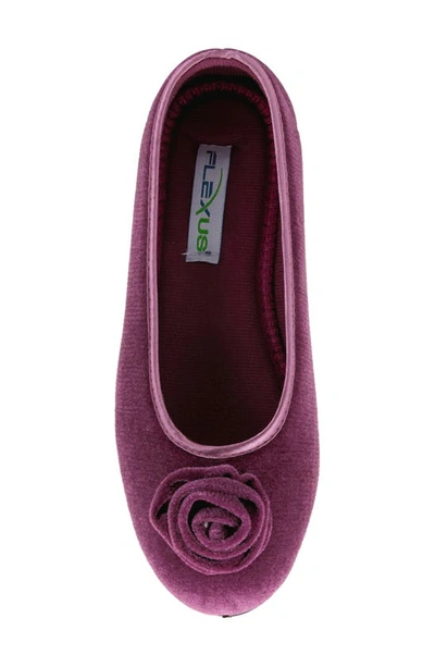 Flexus By Spring Step Roseloud Velvet Slipper In Purple