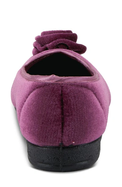 Flexus By Spring Step Roseloud Velvet Slipper In Purple