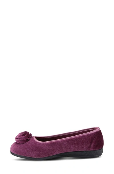 Flexus By Spring Step Roseloud Velvet Slipper In Purple