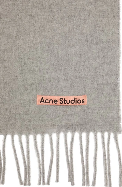 Acne Studios Canada Fringe Scarf In Light Grey Melange