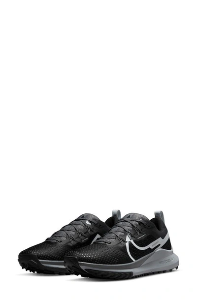 Shop Nike React Pegasus Trail 4 Running Shoe In Black/ Dark Grey