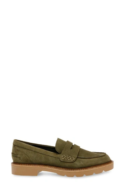 Anne Klein Elia Lug Sole Loafers In Olive