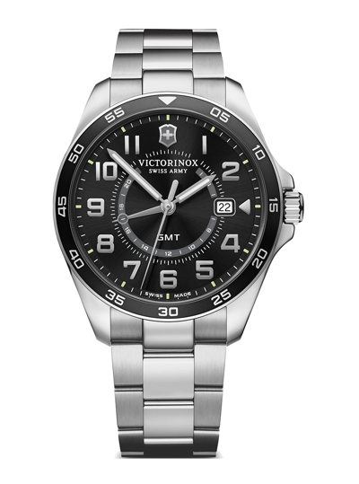 Shop Victorinox Fieldforce Classic Quartz Black Dial Mens Watch 241930 In Black / Silver