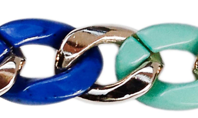 Shop Jardin Multi Color Acrylic Curb Chain Bracelet In Multi/blue/gold