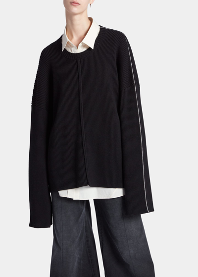 Shop Peter Do Button-sleeve Cashmere Cape Sweater In Black