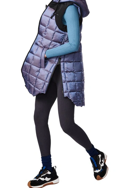 Shop Bernardo Box Quilt Long Hooded Vest In Crystal Mauve