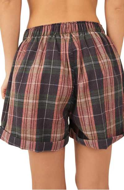 Free People Sunday Morning Lounge Shorts In Multi Dark Combo