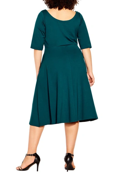 Shop City Chic Cute Girl Fit & Flare Dress In Dark Teal