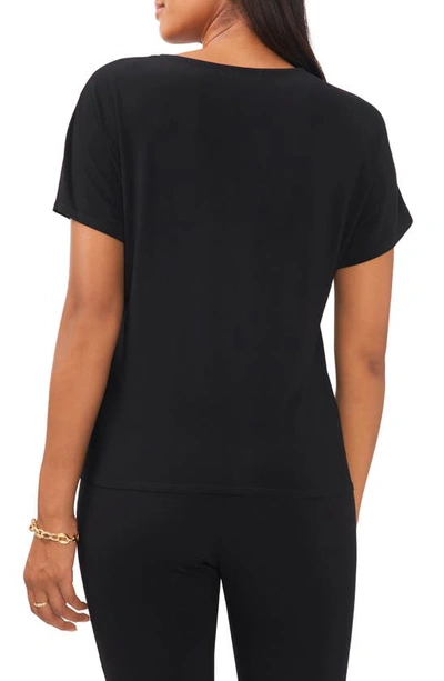 Chaus Tie Front V-neck Top In Black