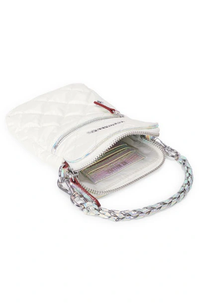 Shop Mz Wallace Micro Crosby Crossbody Bag In Pearl With Iridescent