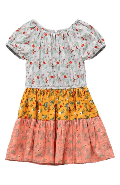 Shop Peek Aren't You Curious Kids' Floral Tiered Cotton Dress In Multi