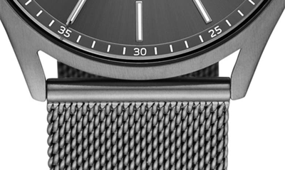 Shop Skagen Holst Mesh Strap Watch, 43mm In Charcoal