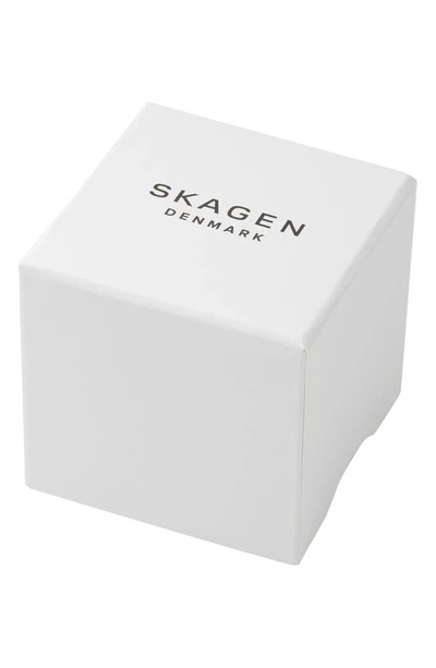 Shop Skagen Signatur Lille Leather Strap Watch, 30mm In Sand/rose Gold