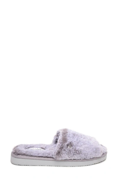 Shop Minnetonka Frosted Faux Fur Slide Slipper In Light Grey