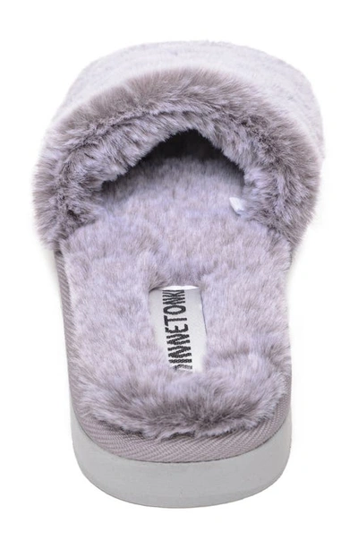 Shop Minnetonka Frosted Faux Fur Slide Slipper In Light Grey