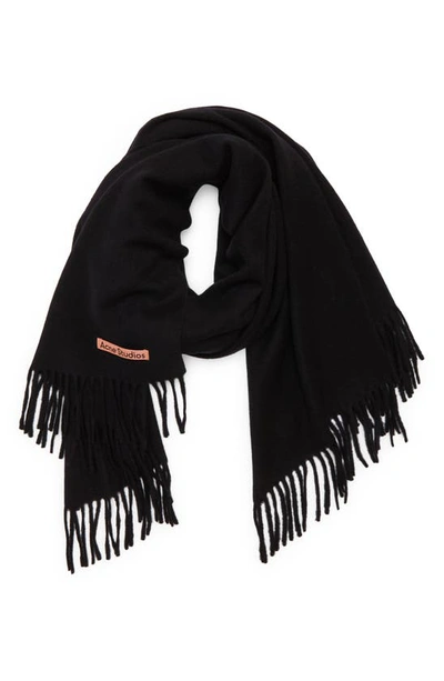 Shop Acne Studios Canada Fringe Scarf In Black