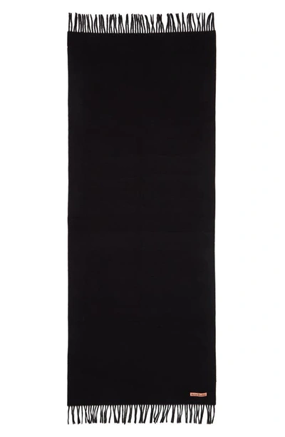 Acne Studios Canada Narrow Wool Scarf In Black