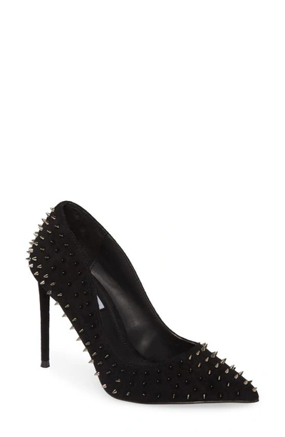 Shop Steve Madden Vala Spiked Pointed Toe Pump In Black