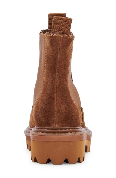 Shop Dolce Vita Moana H2o Waterproof Lug Sole Chelsea Boot In Brown Suede H2o