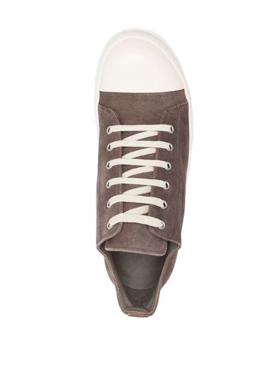 Shop Rick Owens Strobe Low Sneakers In Grey