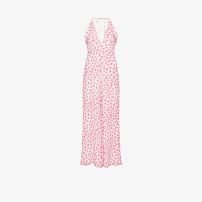 Shop Alexandra Miro White Irena Leopard Print Jumpsuit In Pink