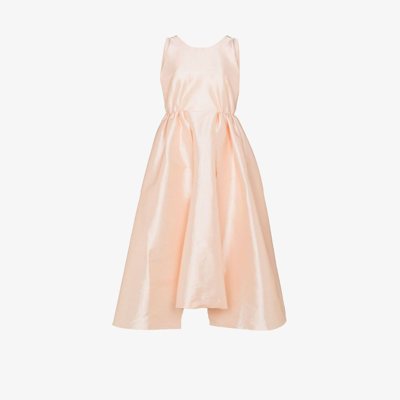 Shop Kika Vargas Pink Gathered Detail Midi Dress