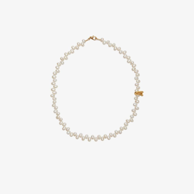 Shop Alighieri Gold-plated The Calliope Pearl Choker Necklace