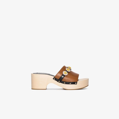 Shop Fabrizio Viti Brown Dolly 65 Leather Platform Sandals