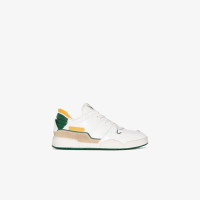 Shop Isabel Marant Emree Low-top Leather Sneakers - Women's - Calf Leather/cotton/polyester/rubber In White