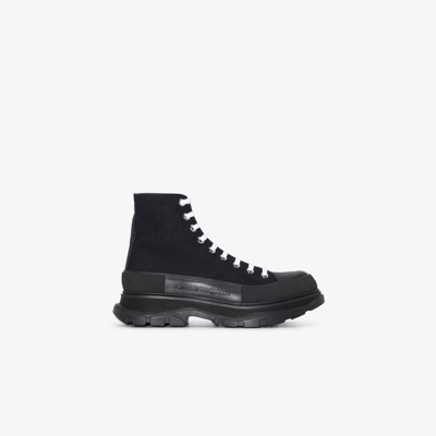 Shop Alexander Mcqueen Tread Slick Boots - Men's - Leather/rubber/canvas In Black