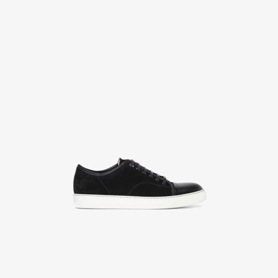 Shop Lanvin Black Dbb1 Low-top Suede Sneakers