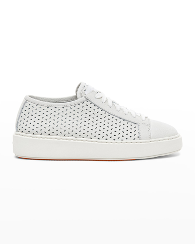 Shop Santoni Eames Sneakers In White